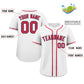Custom White Red-Navy Classic Style Authentic Baseball Jersey Limited