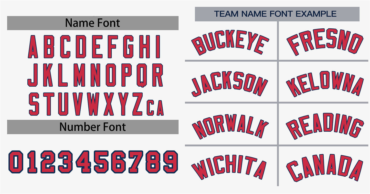 Custom White Red-Navy Classic Style Authentic Baseball Jersey Limited