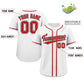 Custom White Red-Black Classic Style Authentic Baseball Jersey Limited