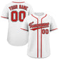 Custom White Red-Black Classic Style Authentic Baseball Jersey