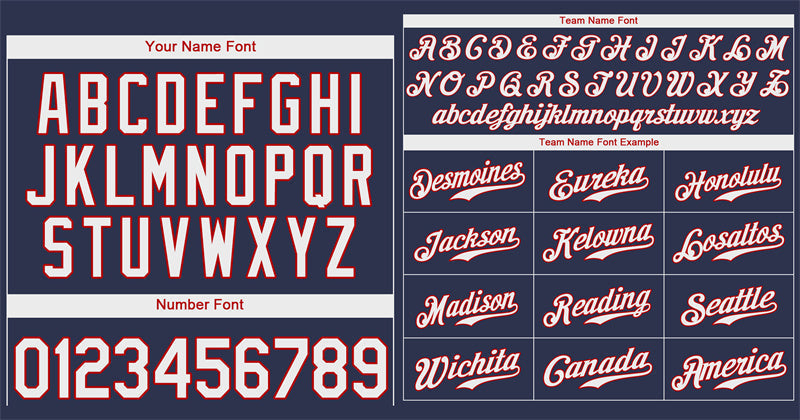 Custom Navy White-Red Classic Style Authentic Baseball Jersey Limited