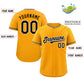 Custom Yellow Black-White Classic Style Authentic Baseball Jersey Limited