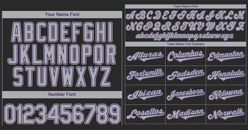 Custom Black Gray-Purple Classic Style Authentic Baseball Jersey Limited