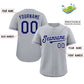 Custom Gray Navy-White Classic Style Authentic Baseball Jersey Limited