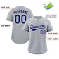 Custom Gray Navy-White Classic Style Authentic Baseball Jersey Limited