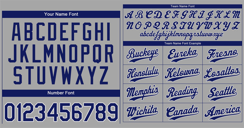 Custom Gray Navy-White Classic Style Authentic Baseball Jersey Limited