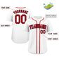 Custom White Red-Navy Classic Style Authentic Baseball Jersey Limited