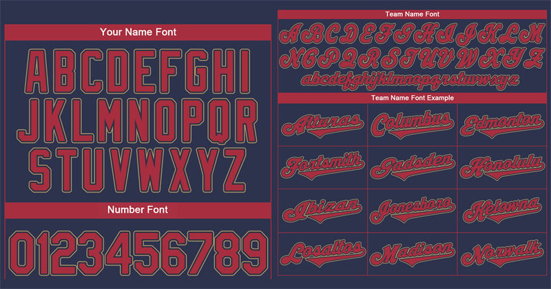 Custom Navy Red-Old Gold Classic Style Authentic Baseball Jersey Limited