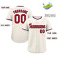 Custom Cream Red-Royal Classic Style Authentic Baseball Jersey Limited