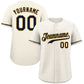 Custom Cream Navy-Gold Classic Style Authentic Baseball Jersey