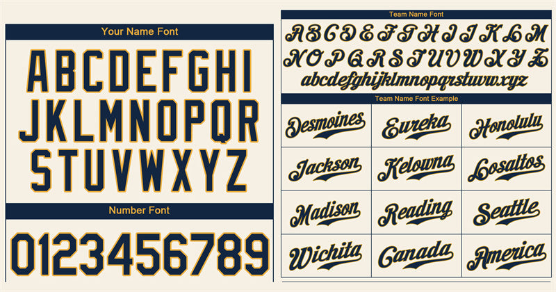 Custom Cream Navy-Gold Classic Style Authentic Baseball Jersey Limited