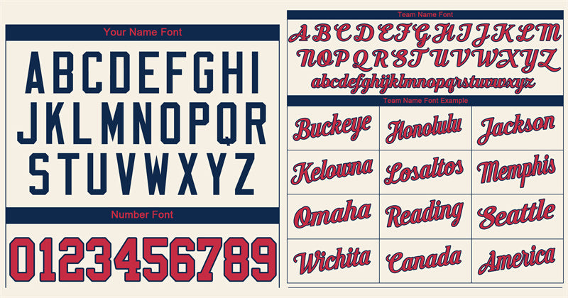 Custom Cream Red-Navy Classic Style Authentic Baseball Jersey Limited