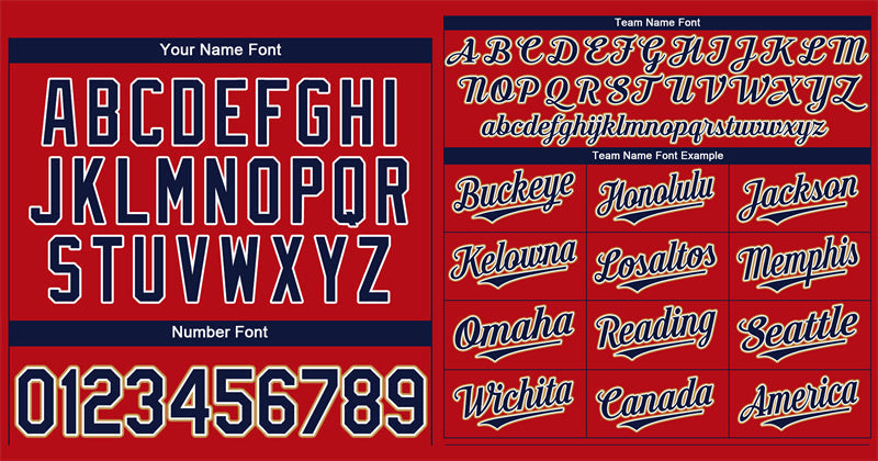 Custom Red Navy-Old Gold Classic Style Authentic Baseball Jersey Limited