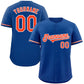 Custom Royal Orange-White Classic Style Authentic Baseball Jersey