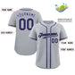 Custom Gray Purple-White Classic Style Authentic Baseball Jersey Limited