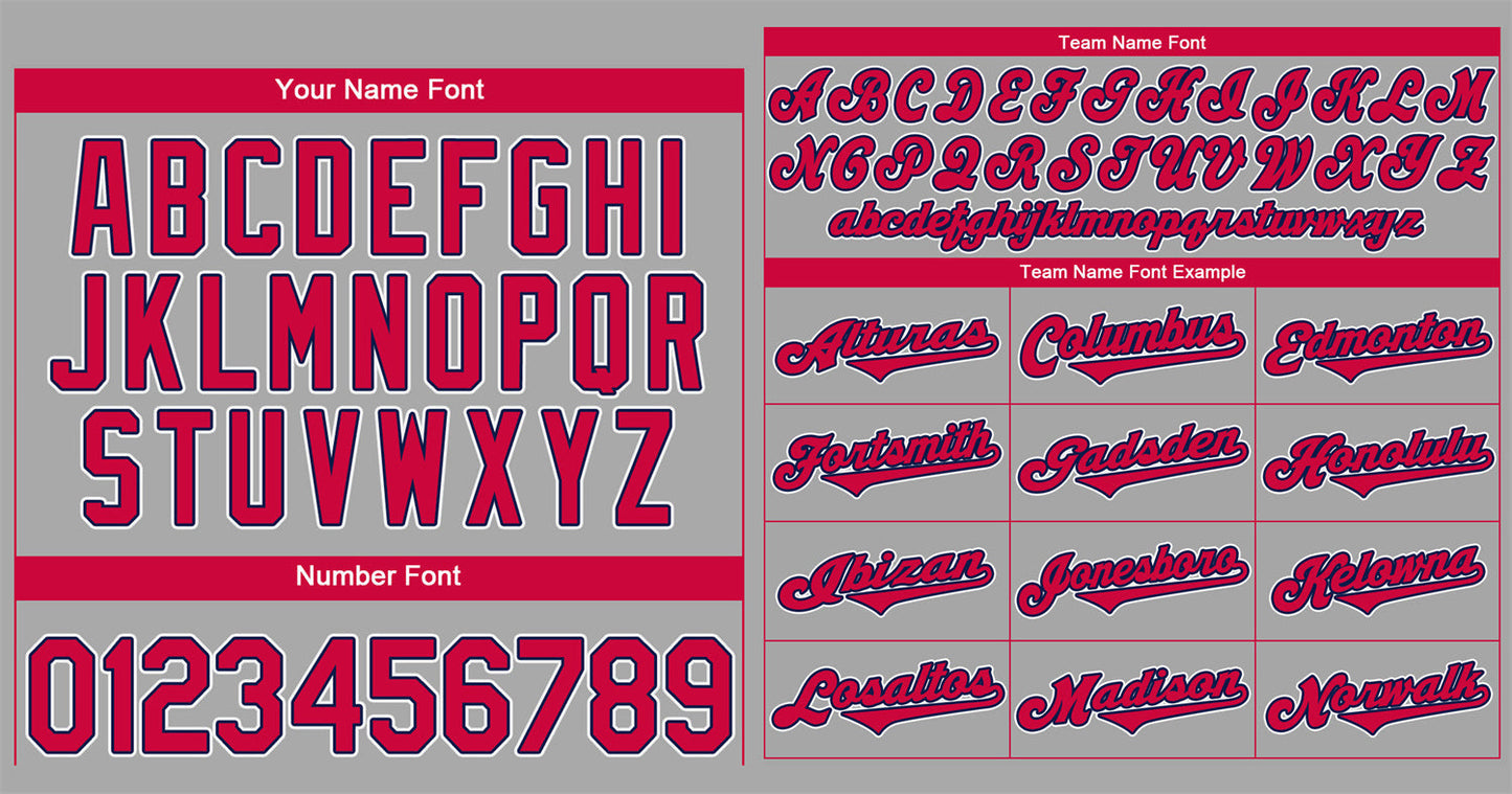 Custom Gray Red-White Classic Style Authentic Baseball Jersey Limited