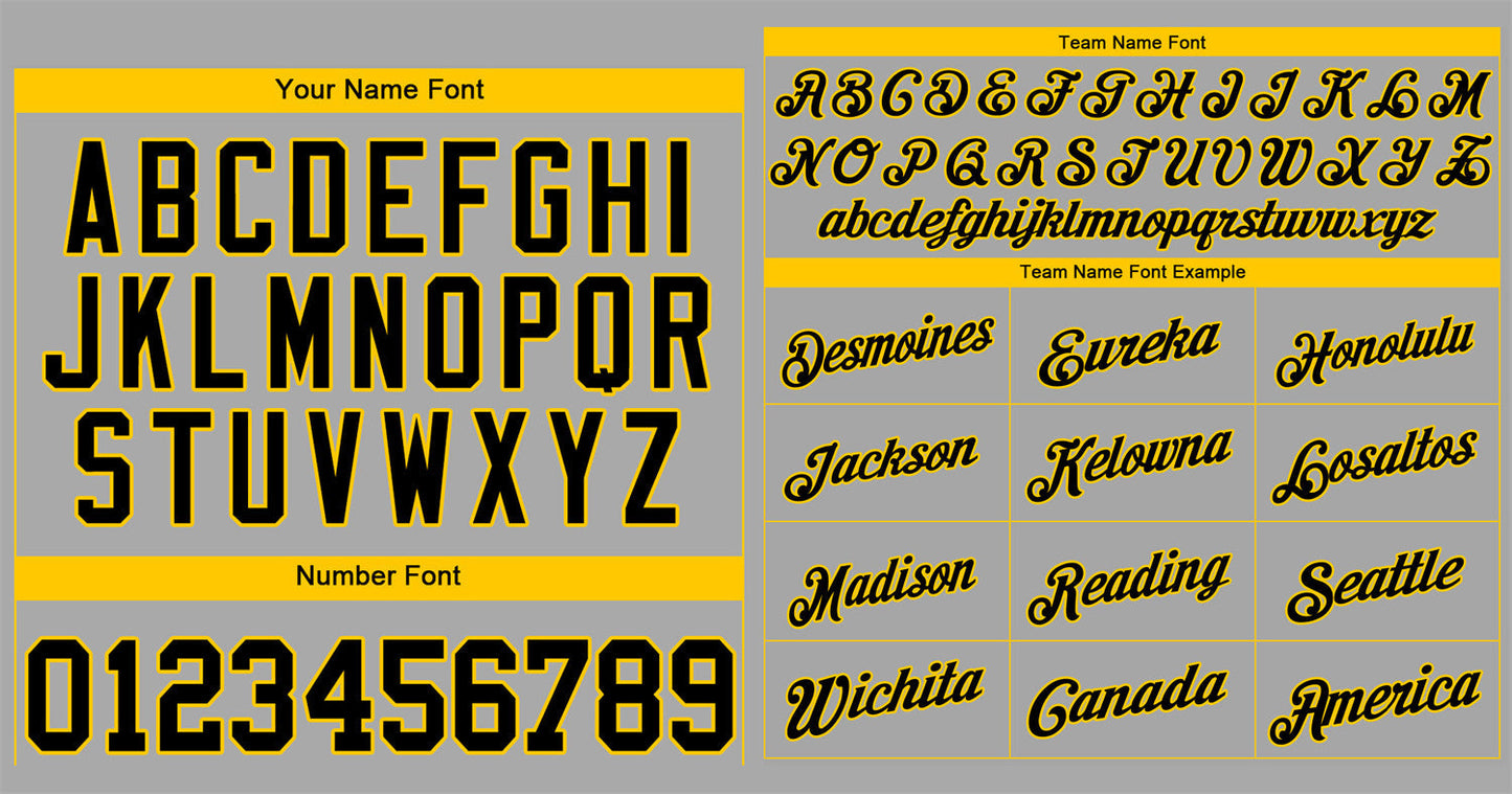 Custom Gray Black-Gold Classic Style Authentic Baseball Jersey Limited