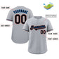 Custom Gray Powder Blue-Orange Classic Style Authentic Baseball Jersey Limited