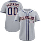 Custom Gray Navy-White Classic Style Authentic Baseball Jersey