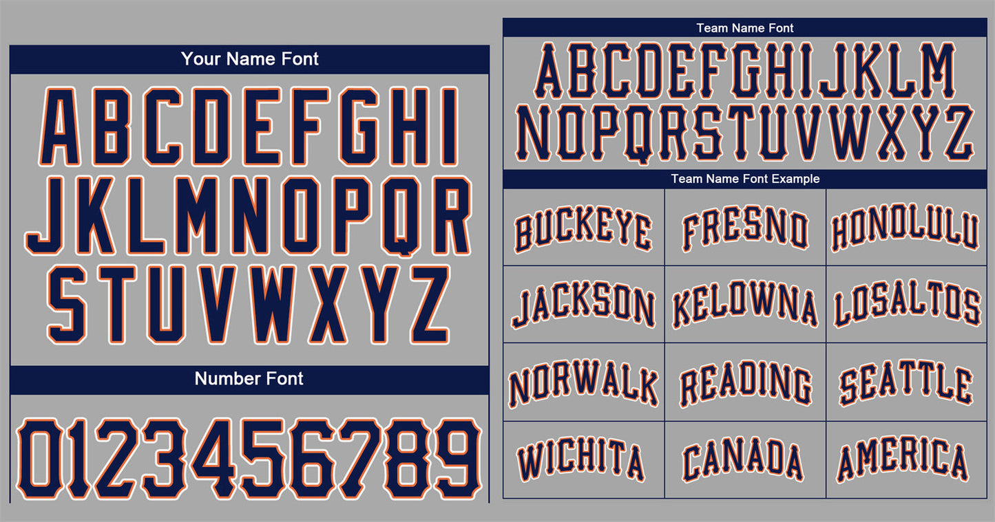 Custom Gray Navy-White Classic Style Authentic Baseball Jersey Limited