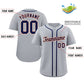 Custom Gray Navy-White Classic Style Authentic Baseball Jersey Limited
