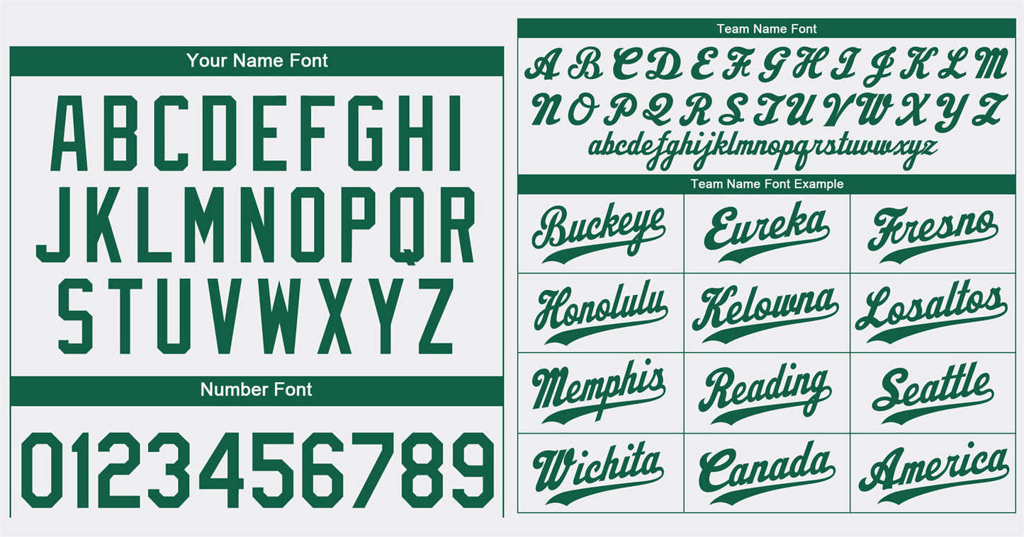 Custom White Kelly Green Classic Style Authentic Baseball Jersey Limited