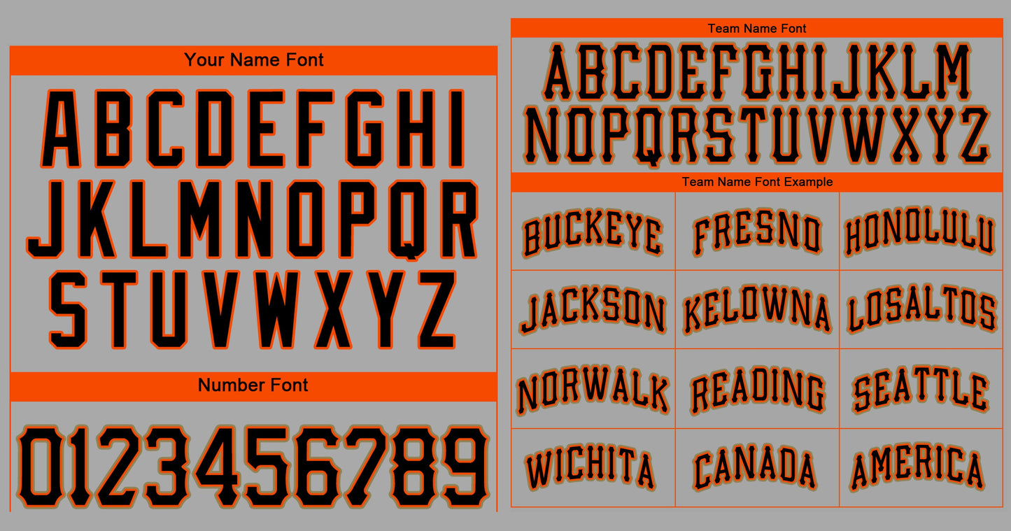 Custom Gray Black-Orange Classic Style Authentic Baseball Jersey Limited