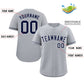 Custom Gray Navy-White Classic Style Authentic Baseball Jersey Limited