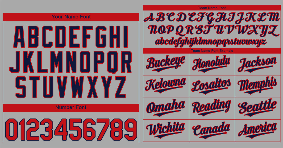 Custom Gray Navy-Red Classic Style Authentic Baseball Jersey Limited