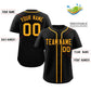 Custom Black Yellow Classic Style Authentic Baseball Jersey Limited