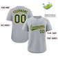 Custom Gray Green-Gold Classic Style Authentic Baseball Jersey Limited