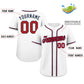 Custom White Red-Navy Classic Style Authentic Baseball Jersey Limited