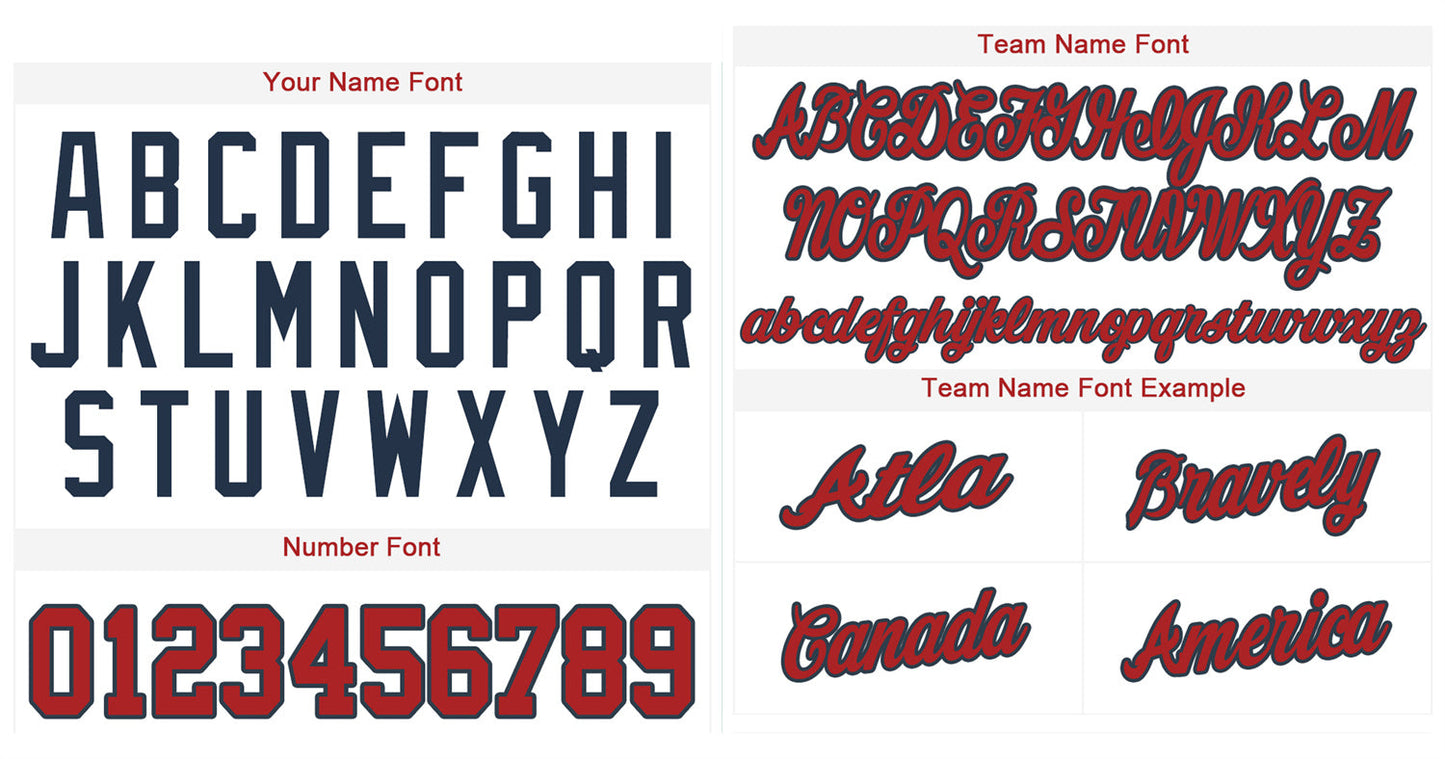 Custom White Red-Navy Classic Style Authentic Baseball Jersey Limited