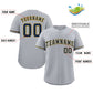 Custom Gray Navy-Gold Classic Style Authentic Baseball Jersey Limited