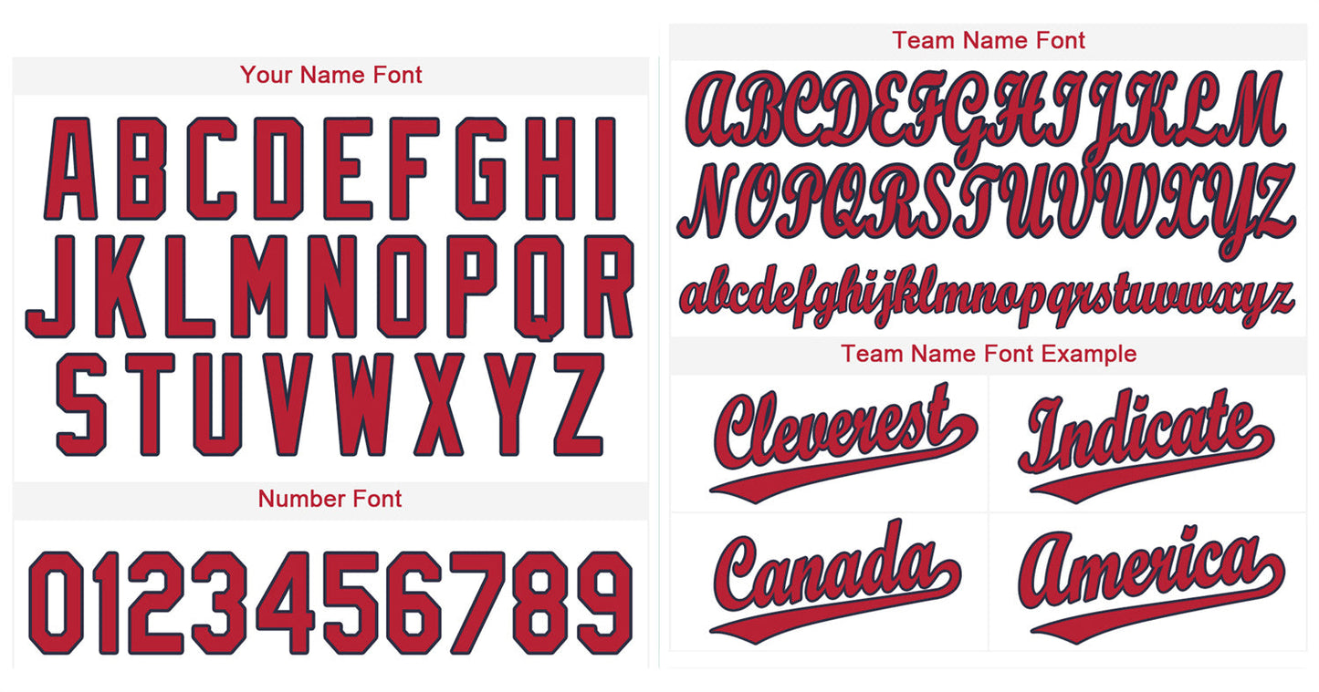 Custom White Red-Navy Classic Style Authentic Baseball Jersey Limited