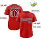 Custom Red Navy-White Classic Style Authentic Baseball Jersey Limited