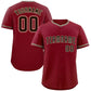 Custom Crimson Black-Cream Classic Style Authentic Baseball Jersey