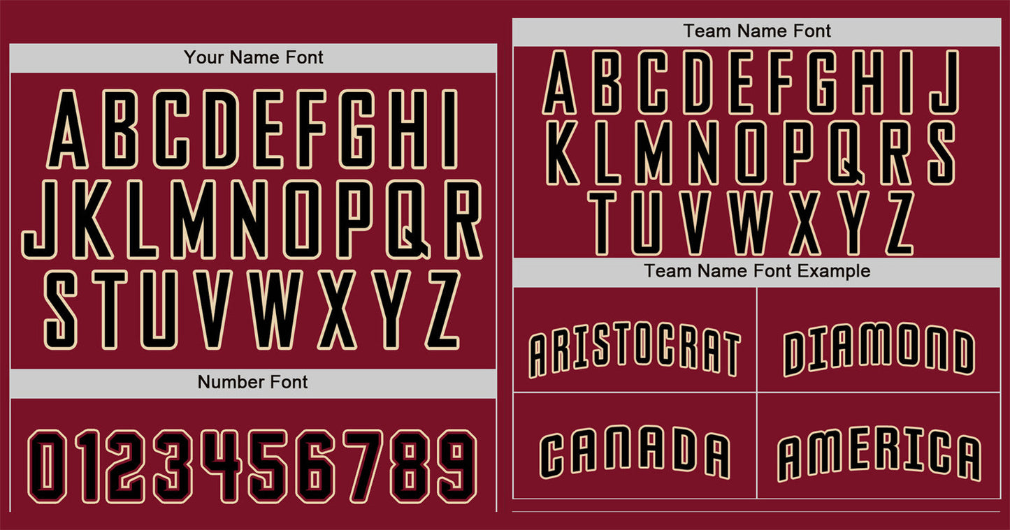 Custom Crimson Black-Cream Classic Style Authentic Baseball Jersey Limited