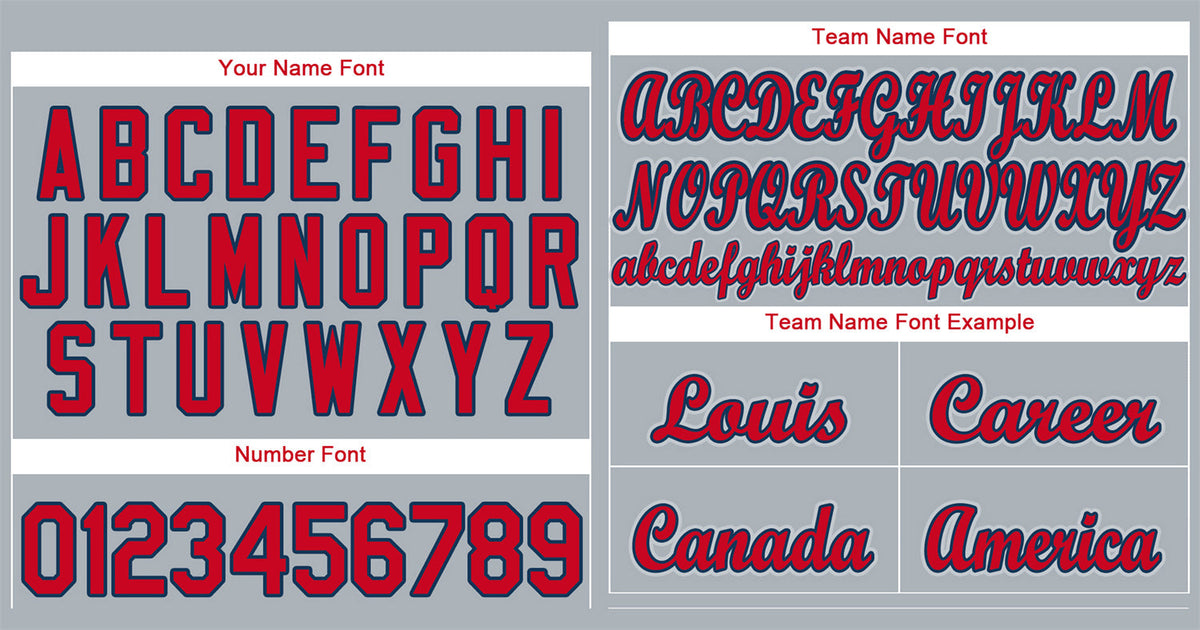 Custom Gray Red-Navy Classic Style Authentic Baseball Jersey Limited