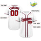 Custom White Red-Navy Hook Classic Style Authentic Baseball Jersey Limited