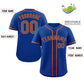 Custom Royal Gray-Orange Bull Classic Style Authentic Baseball Jersey Limited