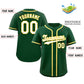 Custom Green White-Old Gold Classic Style Authentic Baseball Jersey Limited