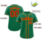 Custom Kelly Green Red-Yellow Classic Style Authentic Baseball Jersey Limited