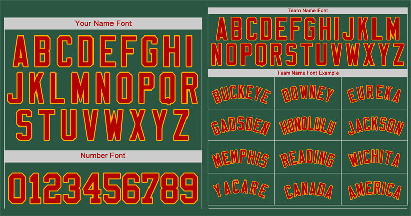 Custom Kelly Green Red-Yellow Classic Style Authentic Baseball Jersey Limited