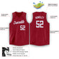 Custom Maroon White Round Neck Basketball Jersey Limited