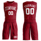 Custom Maroon White Round Neck Suit Basketball Jersey