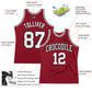 Custom Maroon White-Black Authentic Throwback Basketball Jersey Limited