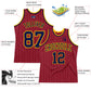 Custom Maroon White Pinstripe Navy-Gold Authentic Basketball Jersey Limited