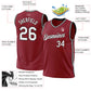 Custom Maroon White-Black Authentic Throwback Basketball Jersey Limited
