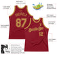 Custom Maroon Old Gold Authentic Throwback Basketball Jersey Limited